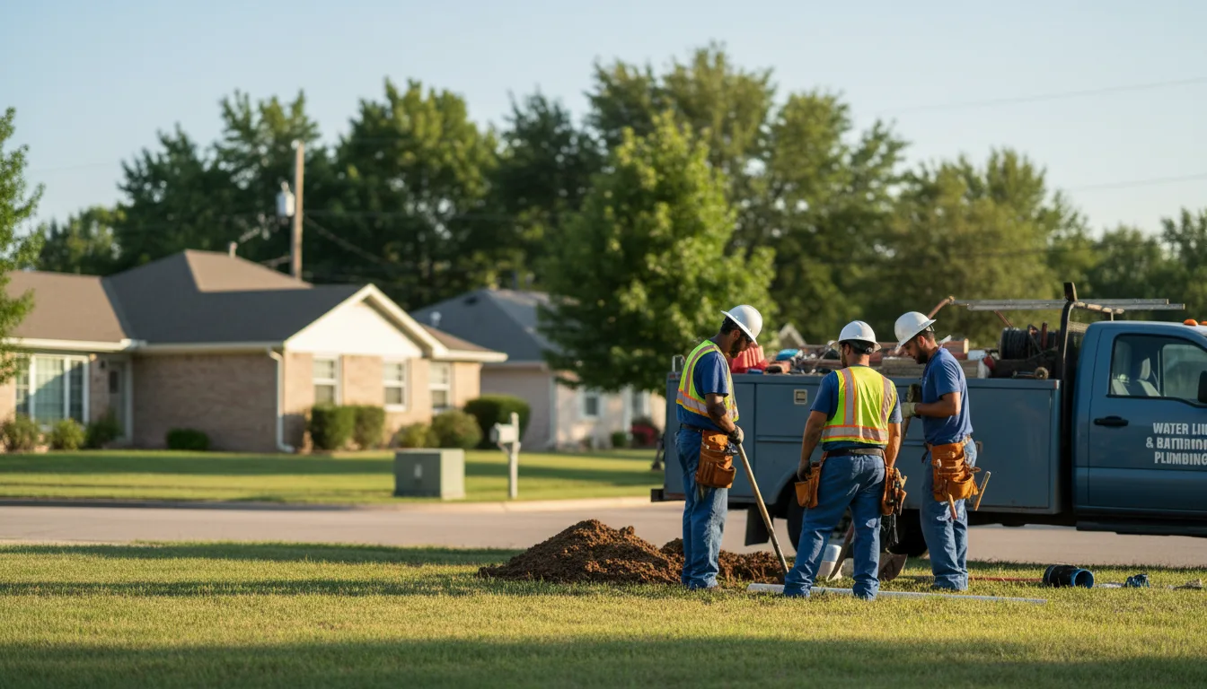 Residential water line and bathroom plumbing service in Brashear, MO